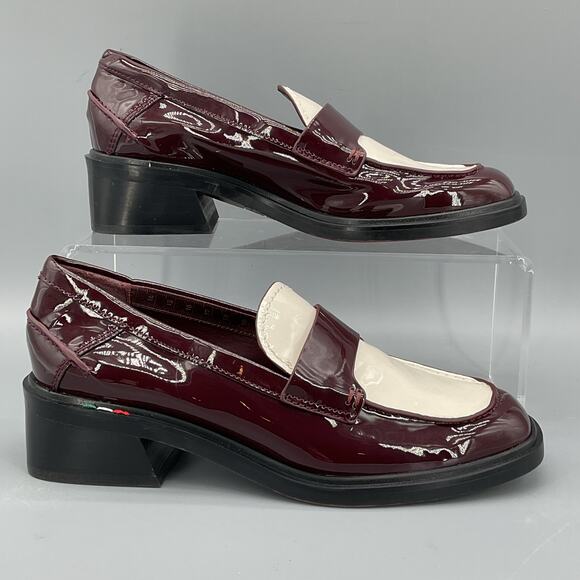 NEW Sarto by Franco Sarto Women’s Gabriella Leather Loafers Red/White Size 6.5M - Picture 1 of 11